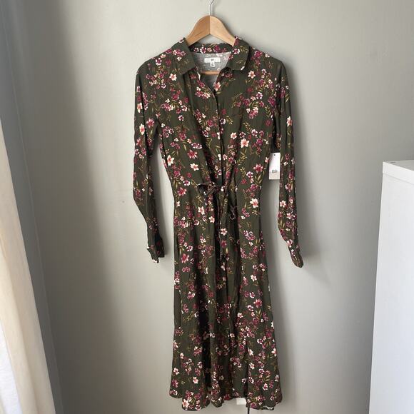 NWT Floral MIDI Dress‎ BP By Nordstrom Womens Size Small - Picture 2 of 8